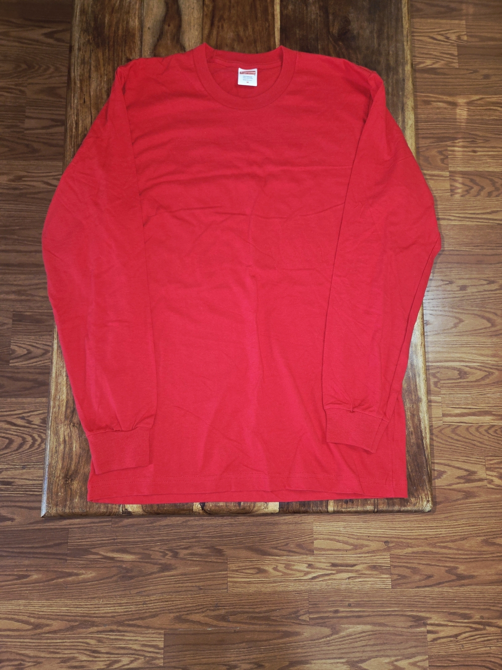 Supreme Men's Red Long-Sleeve Crewneck Shirt